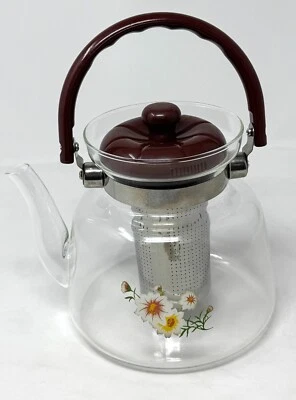 Live Well 1400 ml Glass Teapot With Removable Infuser, Stovetop Safe Tea Kettle
