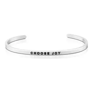 MANTRABAND 美國悄悄話手環 CHOOSE JOY 一定要幸福 銀/灰銀/金/玫瑰金手環