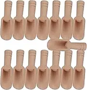 15 Pcs Mini Wooden Spoons Mini Bamboo Scoop Wood Bath Salt Spoons Washing Powder Scoop Wooden Candy Spoon Tea Spice Scoop
