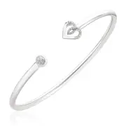 Sterling Silver Round Brilliant Cut 0.10 CARAT tw of Diamonds Bangle