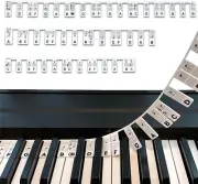 ZARSIO Removable Piano Keyboard Note Labels 61/88 Key Full Size Silicone Piano N