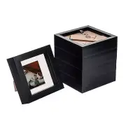5x 4 x 4 3D Box Frame Photo Picture Deep Display Shadow 2 x 2 Mount Black/Ivory