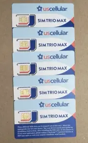 5 New US Cellular SIM Card SIM Trio Max Mini, Micro, Nano options