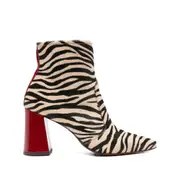 [Chie Mihara] Chie Mihara 80mm Zebra-print Block-heel Ankle Boots 40 IT NEUTRALS/BLACK