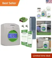 Starter Time Clock Bundle with 100 Time Cards & Card Rack for Small Businesses