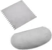 BCP Set of 2 Stainless Steel Serrated Scraper Crafts Tool for Sculpture Ceramic