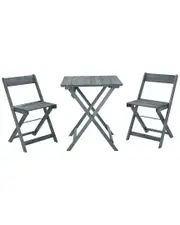 Linon Grayson Gray 3pc Square Table Set