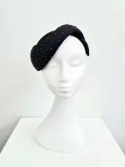 Miss Cassidy. Womens black rhinestone headpiece