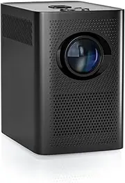 Projector Eye Protection Keystone Correction Portable Projector Android 7 100-inch Large Screen Design Barrier- Connection for Phone and Tablet Black AU Plug