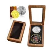 Challenge Coin Display Case Silver Dollar Coin Holder Box,1.57"-1.81" Inch Sl...