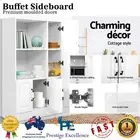 White Wooden Buffet Sideboard Cabinet Storage Cupboard Premium Moulded Doors NEW