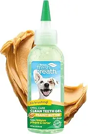 TropiClean Fresh Breath Teeth Cleaning Oral Care Dog Peanut Butter Flavoured Gel 118mL