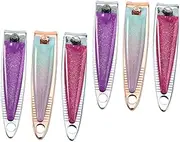 FRCOLOR Travel Nail Clippers Set 6pcs Carbon Steel Mini Fingernail Toenail Clippers Ideal for Home On-the-go