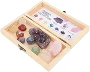 HONMEET 1 Set Natural Crystal Specimen with Decorative Box Raw Quartz Crystals for Collectors Geology Activities and Home Decor Unique Mineral Enthusiasts