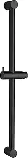 OFFO Shower Slide Bar, 62cm(24 Inches) Segmented Wall Mounted Shower Rail Adjustable Installation Distance 28-61cm with 360° Adjustable Handheld Shower Head Holder Replacement for Shower, Matte Black