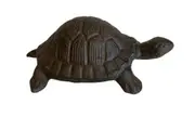 Mr Gecko Little Tortoise Statue Cast Iron Antique Black Paper Weight