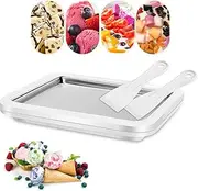 Baotkere Ice Cream Roll Maker, Yogurt Maker Machine, Sweet Spot Roller Pan, Instant Cold Plate with 2 Scrapers，Ideal for Soft Ice Cream Gelato Fruit Milkshake Smoothie Making