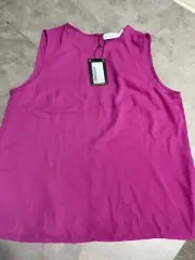 warehouse fushia pink chiffon vest size 12 new