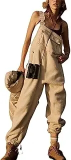 [OTEB] The Beauty North Jumpsuit, Womens Fleece Jumpsuit Beauty North, Women's Fleece Warm Overalls Loose Casual Jumpsuits