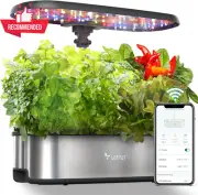 Smart Hydroponic Garden 12 Pods, WiFi App Control, LED Grow Light, 5.5L Tank