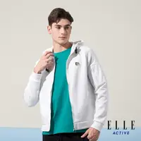 在飛比找momo購物網優惠-【ELLE ACTIVE】男女共款 經典連帽外套-白色(EA