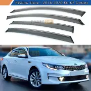 For 2016-2020 Kia K5 Optima Chrome Trim Smoke Tinted Window Visor Rain Guards (for: Kia)