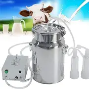7 / 14L Electric Goat Milking Machine,Electric Milking Machine, Pulsating Vacuum Pump Milking Machine, Portable Cattle Breast Pump Cow Milking Machine,ForCows-7L