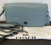 COACH 57325 Turnlock Crossbody CLOUD blue Glovetanned Leather NEW $225