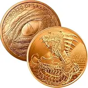 Jig Pro Shop World of Dragons Series 1 oz .999 Pure Copper Round/Challenge Coin (The Egyptian Dragon)