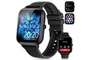 Smart Watch for Women Men Answer/Make Calls 1.83" Fitness Watch with Heart Rate Sleep Monitor Step Counter Activity Trackers 123 Sports Modes IP68 Waterproof Smartwatch for Android iOS (Black)