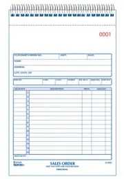 Sales Order Book, Wirebound, Numbered, 5.5 x 7.875 inches, 50 Duplicates (5L3...