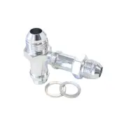 Aeroflow Carburettor Adapter 9/16"-24 To -8 AN Short Silver Finish AF701-08S