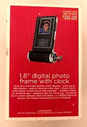 Portable 1.8” Digital Photo Frame NEW With Clock Alarm Clock & Thermometer