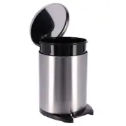 Soft Close Lid Round Metal Step Trash Can Waste Bin 6-liters-1.6-gal.