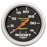 Auto Meter 5404 Pro-Comp Boost Pressure Gauge 2 5/8" Full Sweep Liquid Filled