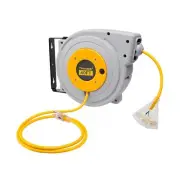 40 ft Retractable Heavy Duty Extension Cord Reel 3 Outlets - 12 Gauge Heavy D...