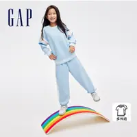 在飛比找蝦皮商城優惠-Gap 女童裝 Logo印花圓領長袖長褲家居套裝-藍色(86