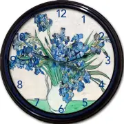 Irises Van Gogh Iris vase Wall Clock Bouquet Flowers New 10"