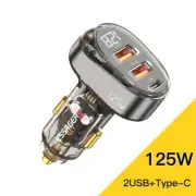 125W USB Car Charger Type C PD 65W QC 3.0 Fast Charging For iPhone 16 15 Laptop