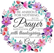 Fabric Panel 8"x8" Philippians 4:6 Scripture 100% Cotton Quilting Sewing Block SC306
