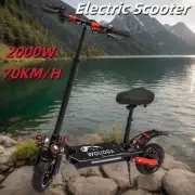 2000W Electric Scooter with Seat - 70KM/H Max Speed 50KM Range 11" Tyre Black