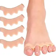 AVRUYPI Pack of 4 Silicone Toe Separators, Toe Separators for All Toes, Toe Separators, Foot Toe Separators, Toe Separators for Pedicure, Hallux Valgus, Universal Size for Men and Women