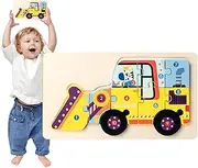 Excavator Wooden Puzzles, Educational Fire Truck Puzzles, Cute Cruise Ship Toys, Children Brain Teaser for Fine Motor Skills, Shape Cognition Ability