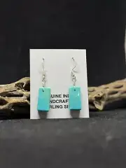 Native American Santo Domingo king man Turquoise Sterling Silver Earrings