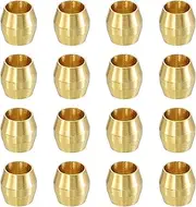 sourcing map 60Pcs Fit for 1/8" Tube OD Brass Compression Sleeve Ferrules Brass Compression Tube Fitting for Water Oil Air Pipe