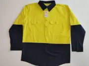 Hi Vis Long Sleeve Closed Front Work Shirt - Day/Night Use - PACK OF 5
