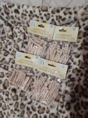 LOT 4 BAGS 88 TOTAL Mini Wood Craft Clothespins Crafter's Square 1.87" (4.7 CM)