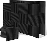 [24PCE] iDeer Life Acoustic Panels Acoustic Foam Wide Frequency Sound proof Foam Panels - Black
