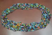 12 NECKLACES MULTI COLORS GLASS SEED LOVE BEADING BEADS 38" #80