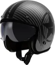 LS2 OF601 Bob II Carbon Star, open face helmet , color: Matt Black/Grey , size: M